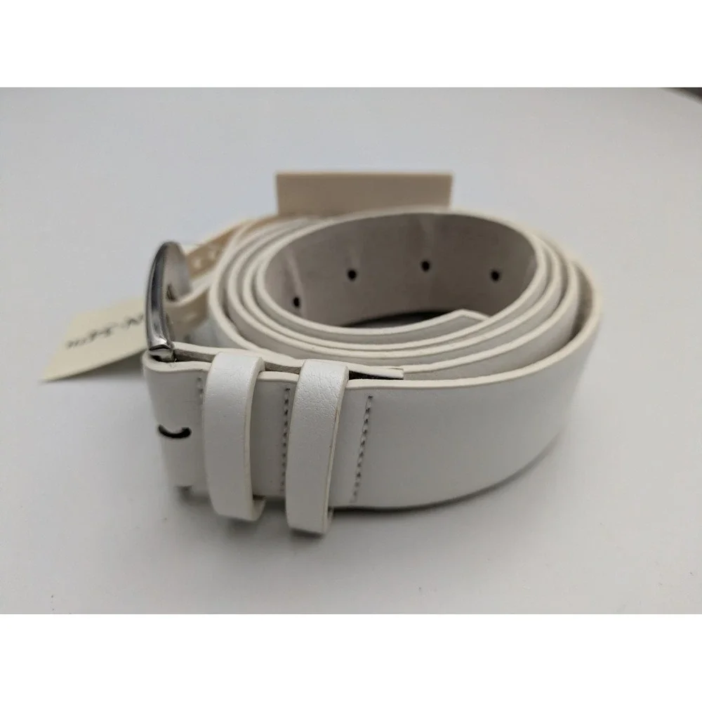 On 34th Sculpted Buckle Panel Belt Womens‎ Size X-Large White NWT $48